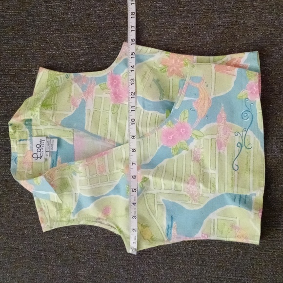 🏝VTG/RARE Lilly Pulitzer🏝 - "Via Lilly" Palm Beach Map Cropped Wrap Top - Picture 14 of 16